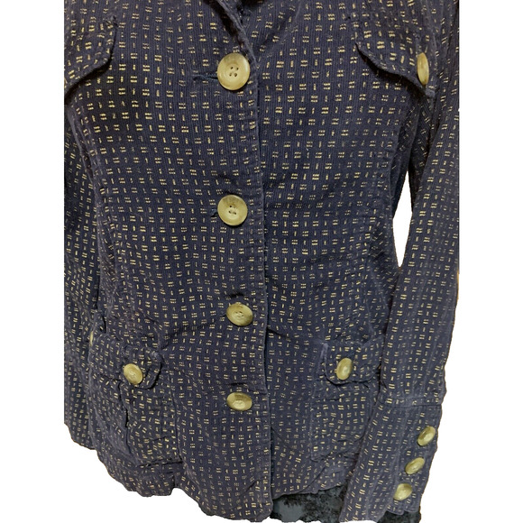 Sundance Jacket Womens XS Extra-Small Navy Button Up Cottage Core Corduroy Coat - Picture 5 of 7